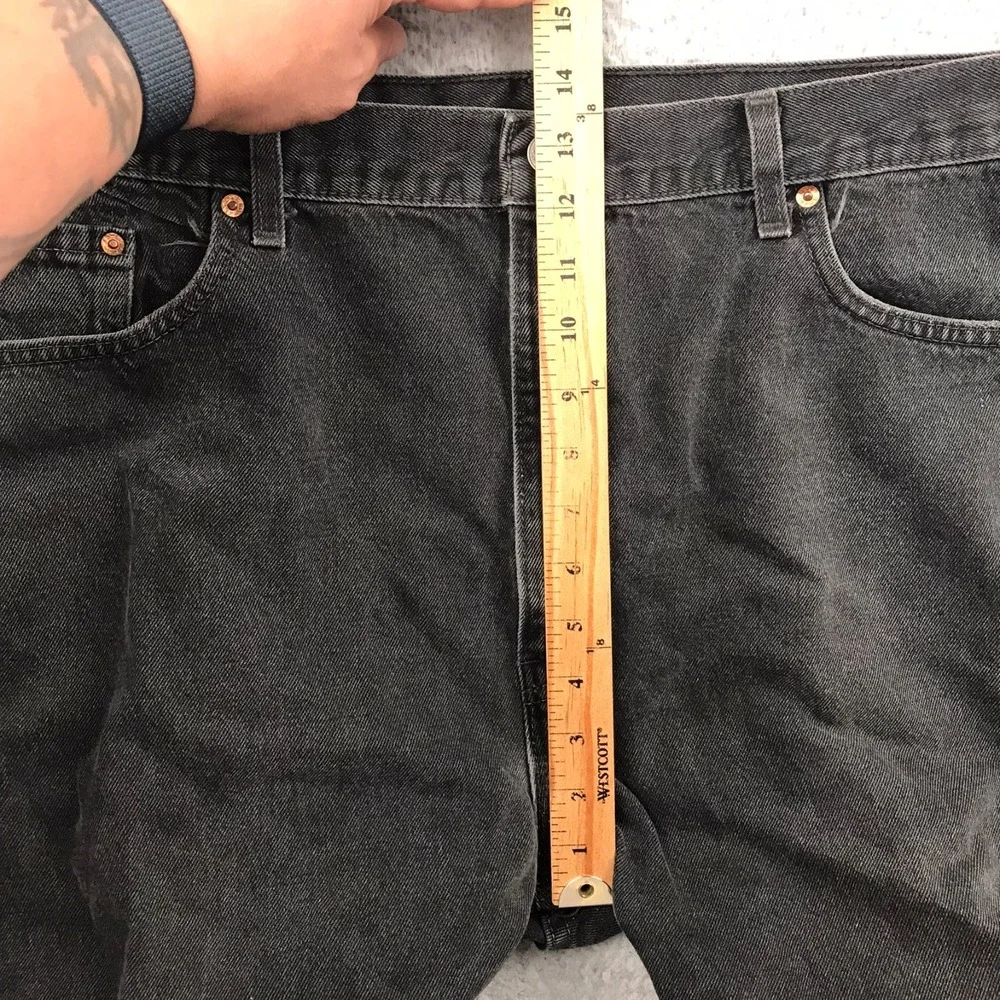 Levis 505 Jeans Mens 42 Washed Black Regular Straight Vintage Denim